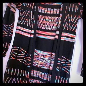 Aztec knitted hooded cardigan.